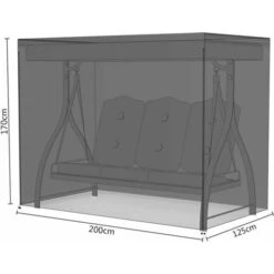 Housse Balancelle Jardin 3 Places Imperméable,Couverture Balançoire Anti-poussière,Bâche Protection En 210D Oxford 125 X 170 X 220 Cm Noir (1pcs) -Promos Garde Plante Boutique 100344648 5