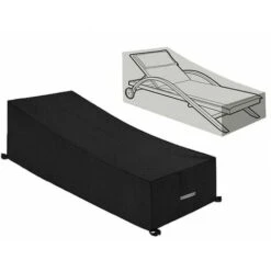Housse De Protection , Imperméable, Coupe-Vent, Anti-UV, Tissu Oxford 210D Housse De Protection Bain De Soleil, Transat (210x75x40/80cm) – Noir