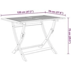 Mobilier à Dîner D'extérieur Pliable 5 Pcs Bois D'acacia Solide VidaXL -Promos Garde Plante Boutique 10260779 3