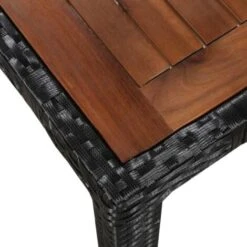 Mobilier D'extérieur 5 Pcs Résine Tressée Et Bois D'acacia Noir VidaXL -Promos Garde Plante Boutique 10441335 4