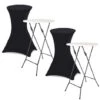 Lot De 2 Tables Hautes Pliantes 105 CM Et 2 Housses Noires