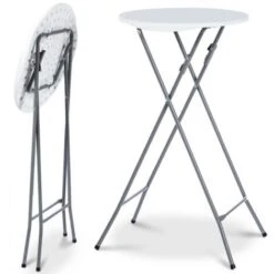Lot De 2 Tables Hautes Pliantes 105 CM Et 2 Housses Noires -Promos Garde Plante Boutique 10596126 3