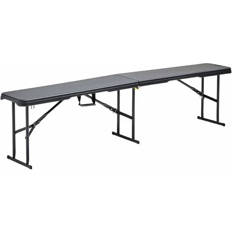 Banc Pliant Noir 3 Places 180cm REKKEM 3 Banc Pliant Noir 3 Places 180cm REKKEM