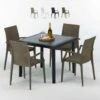 Table Carrée Noire 90x90cm Avec 4 Chaises Colorées Grand Soleil Set Extérieur Bar Café ARM Bistrot Passion Couleur: Marron -Promos Garde Plante Boutique 10709469 1
