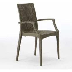 Table Carrée Noire 90x90cm Avec 4 Chaises Colorées Grand Soleil Set Extérieur Bar Café ARM Bistrot Passion Couleur: Marron -Promos Garde Plante Boutique 10709469 4
