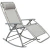 Berceuse Chaise Longue Berçante De AMANKA Transat à Bascule De Jardin Rocking Chair Pliable Et Inclinable Avec Repose-pieds Et Dossier Réglable En Acier Env 178x70cm Poids Supporté Max 100 Kg Gr -Promos Garde Plante Boutique 10977915 1