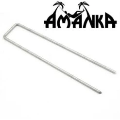 AMANKA Set 100 Piquets En Acier Galvanisé Ø3,2mm 150x30mm Ancrage Au Sol Pour Bâches Filets De Jardinage En U Anguleux -Promos Garde Plante Boutique 10987257 4