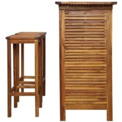 Table Et Chaises De Bar 3 Pcs Bois D'acacia Massif VidaXL -Promos Garde Plante Boutique 11091948 5