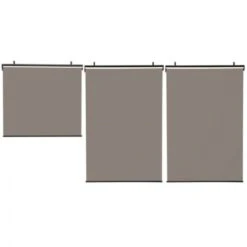 Lot De 3 Stores Enrouleurs L.125 X H. 225 CM Pour Pergola Taupe -Promos Garde Plante Boutique 11156809 4