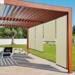 Lot De 3 Stores Enrouleurs L.125 X H. 225 CM Pour Pergola écrue -Promos Garde Plante Boutique 11156815 3