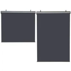 Lot De 2 Stores Enrouleurs L.125 X H. 225 CM Pour Pergola Gris Anthracite -Promos Garde Plante Boutique 11156819 4