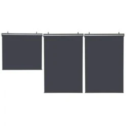 Lot De 3 Stores Enrouleurs L.125 X H. 225 CM Pour Pergola Gris Anthracite -Promos Garde Plante Boutique 11190355 4