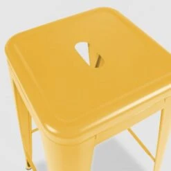 Tabouret De Bar En Métal Jaune Mat -Promos Garde Plante Boutique 11276154 4