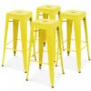 Lot De 4 Tabourets De Bar En Acier Jaune Mat 1 Lot De 4 Tabourets De Bar En Acier Jaune Mat -Promos Garde Plante Boutique 11281124 1