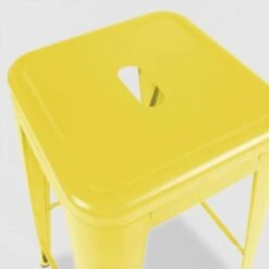 Lot De 4 Tabourets De Bar En Acier Jaune Mat -Promos Garde Plante Boutique 11281124 4