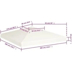 Toile Supérieure De Belvédère 310 G / M² 3 X 3 M Blanc Crème VidaXL 9 Toile Supérieure De Belvédère 310 G / M² 3 X 3 M Blanc Crème VidaXL -Promos Garde Plante Boutique 11311049 3