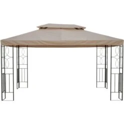 OUTSUNNY Toile De Rechange Pour Pavillon Tonnelle Tente 3 X 4 M Polyester Haute Densité 180 G/m² Beige -Promos Garde Plante Boutique 11330101 4