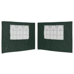 Paroi De Tente De Réception 2 Pcs Avec Fenêtre PE Vert VidaXL