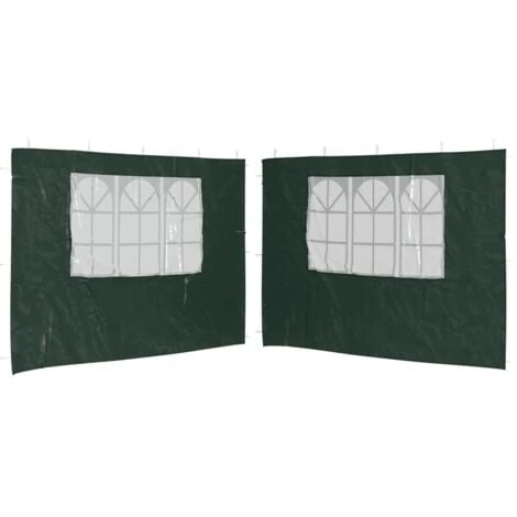 Paroi De Tente De Réception 2 Pcs Avec Fenêtre PE Vert VidaXL 3 Paroi De Tente De Réception 2 Pcs Avec Fenêtre PE Vert VidaXL
