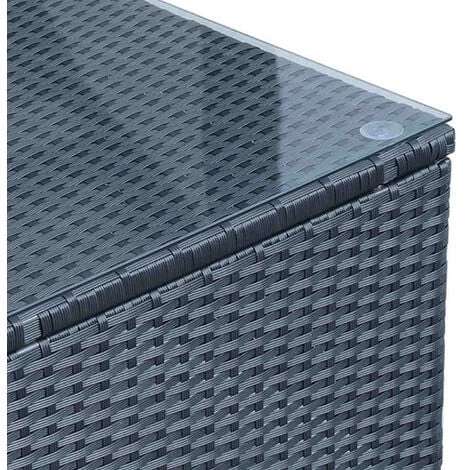OUTSUNNY Table Basse De Jardin Plateau Verre Trempé 5 Mm Rotin Tressé 85 X 50 X 39cm Max. 50 Kg Noir 7 OUTSUNNY Table Basse De Jardin Plateau Verre Trempé 5 Mm Rotin Tressé 85 X 50 X 39cm Max. 50 Kg Noir – Image 5