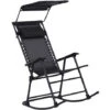 OUTSUNNY Fauteuil à Bascule Rocking Chair Pliable De Jardin Dim. 105L X 64l X 125H Cm Tétière + Pare-soleil Inclus Acier époxy Textilène Noir 2 OUTSUNNY Fauteuil à Bascule Rocking Chair Pliable De Jardin Dim. 105L X 64l X 125H Cm Tétière + Pare-soleil Inclus Acier époxy Textilène Noir -Promos Garde Plante Boutique 11741069 1
