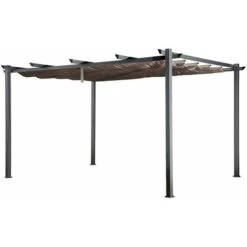 Pergola Autoportante 3 × 4m CASSIS Taupe - Structure Aluminium