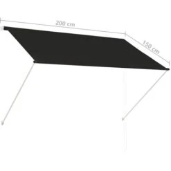 Auvent Rétractable 200x150 Cm Anthracite VidaXL 9 Auvent Rétractable 200x150 Cm Anthracite VidaXL -Promos Garde Plante Boutique 12074374 3