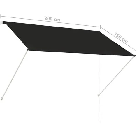 Auvent Rétractable 200x150 Cm Anthracite VidaXL 5 Auvent Rétractable 200x150 Cm Anthracite VidaXL – Image 3