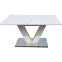 Table Repas Extensible Lora - Dimensions : 140/180 X 90 X 75 Cm - Blanc Laqué -Promos Garde Plante Boutique 1212322 4