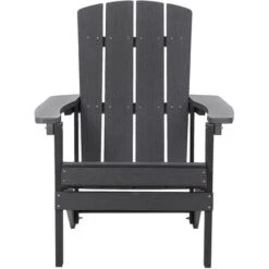 Chaise Basse Fauteuil De Jardin Effet Bois Gris Foncé Avec Accoudoirs Et Dossier Confortable Matières Résitantes Style Rustique Et Campagne Beliani -Promos Garde Plante Boutique 12311691 4