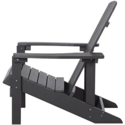 Chaise Basse Fauteuil De Jardin Effet Bois Gris Foncé Avec Accoudoirs Et Dossier Confortable Matières Résitantes Style Rustique Et Campagne Beliani -Promos Garde Plante Boutique 12311691 5