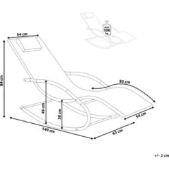 Transat Bain De Soleil Fonction Bascule En Acier Noir Et Textile Bleu Matières Durables Et Design Moderne Pour Jardin Ou Terrasse Beliani -Promos Garde Plante Boutique 12359461 3