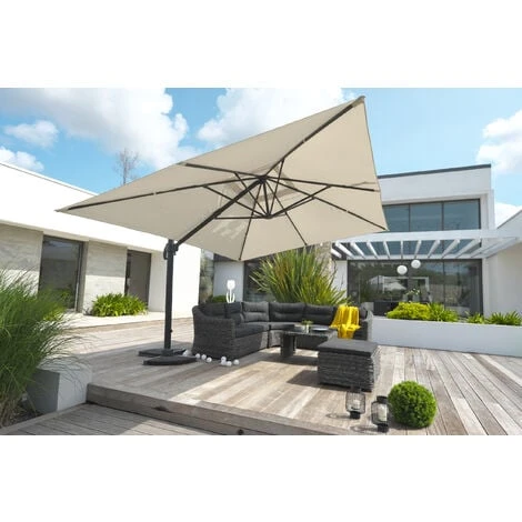 PARASOL ALU EXCENTRE 4X3 GRIS - DCBGARDEN 4 PARASOL ALU EXCENTRE 4X3 GRIS - DCBGARDEN – Image 2