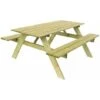 Table Pique-nique Bois Naturel Traité Gardiun Essential 165x154x75 Cm 6-8 Personnes -Promos Garde Plante Boutique 12428924 1