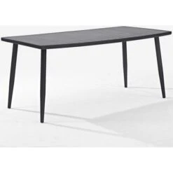 Table De Jardin Métal Noir 1,6 M X 0,9 M X 0,7 M