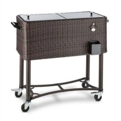 SpringbreakChariot Bar Glacière Frigorifique De Terrasse 80L - Rotin -Promos Garde Plante Boutique 12990373 2