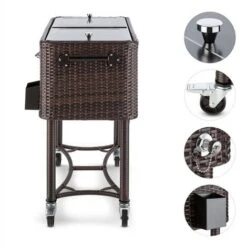 SpringbreakChariot Bar Glacière Frigorifique De Terrasse 80L - Rotin -Promos Garde Plante Boutique 12990373 3