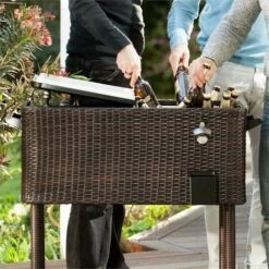 SpringbreakChariot Bar Glacière Frigorifique De Terrasse 80L - Rotin -Promos Garde Plante Boutique 12990373 4