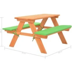 Table De Pique-nique Pour Enfants Avec Bancs 89x79x50 Cm Sapin VidaXL -Promos Garde Plante Boutique 13197172 3