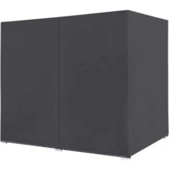 Chaise Longue D'extérieur Avec Rideaux Résine Tressée Gris VidaXL -Promos Garde Plante Boutique 13401256 5