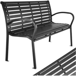Banc De Jardin PINO 3 Places 126 X 62 X 81,5cm - Banc Exterieur, Mobilier De Jardin, Meuble De Jardin