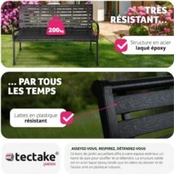 Banc De Jardin PINO 3 Places 126 X 62 X 81,5cm - Banc Exterieur, Mobilier De Jardin, Meuble De Jardin 10 Banc De Jardin PINO 3 Places 126 X 62 X 81,5cm - Banc Exterieur, Mobilier De Jardin, Meuble De Jardin -Promos Garde Plante Boutique 13727665 4