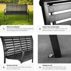 Banc De Jardin PINO 3 Places 126 X 62 X 81,5cm - Banc Exterieur, Mobilier De Jardin, Meuble De Jardin 11 Banc De Jardin PINO 3 Places 126 X 62 X 81,5cm - Banc Exterieur, Mobilier De Jardin, Meuble De Jardin -Promos Garde Plante Boutique 13727665 5