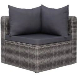 Canapés D'angle De Jardin 2 Pcs Gris Résine Tressée VidaXL -Promos Garde Plante Boutique 13804041 4