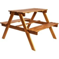 Table à Pique-nique Et Parasol Enfants 79x90x60cm Acacia Solide VidaXL -Promos Garde Plante Boutique 13936353 4