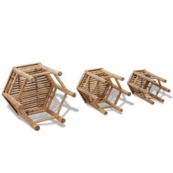 Tabourets De Jardin 3 Pcs Bambou VidaXL -Promos Garde Plante Boutique 1462062 4