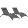 Lot De 2 Transats GALAPAGOS En Textilène Gris - Aluminium Gris Anthracite