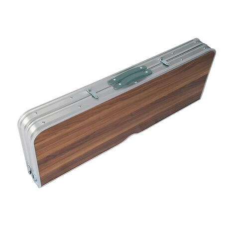Table Pliante Valise Alumium Deux Bancs 90x66x70 Cm Finition Bois Table De Camping Fête Barbecue 5 Table Pliante Valise Alumium Deux Bancs 90x66x70 Cm Finition Bois Table De Camping Fête Barbecue – Image 3