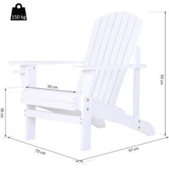 OUTSUNNY Fauteuil De Jardin Adirondack Chaise Longue Inclinable En Bois 97L X 73l X 93H Cm Blanc -Promos Garde Plante Boutique 1526518 3