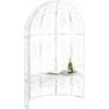 Banc De Jardin Rosie Demi-cercle Avec Arche à Rosiers Antique/blanc -Promos Garde Plante Boutique 15483775 1